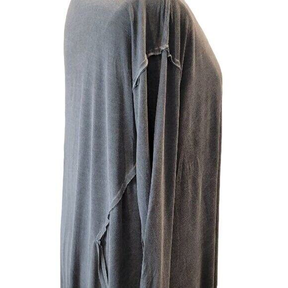 Fab'rik Tunic Top Women's Medium Gray Tie Dye Hi-Lo Stretch Tie Dye Reverse Seam - Picture 8 of 10